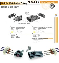 Delphi Metri-Pack 150 Series 4-Conductors w/16-18 AWG Sealed Waterproof *2 SET*