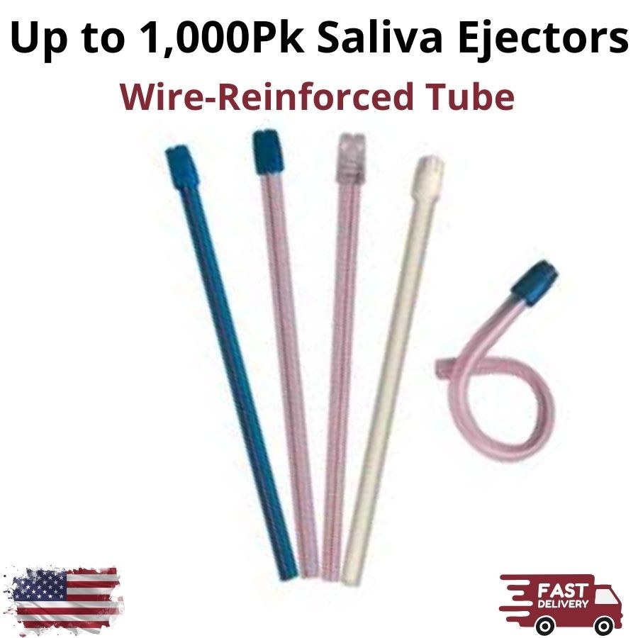 1000Pcs Advantage Dental Saliva Ejectors Disposable Suction Tips Wire Reinforced