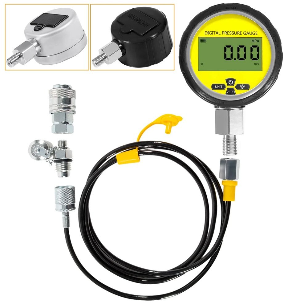 10000PSI Digital Hydraulic Pressure Gauge Test Coupling Kit 1/4 NPT 700BAR/70Mpa