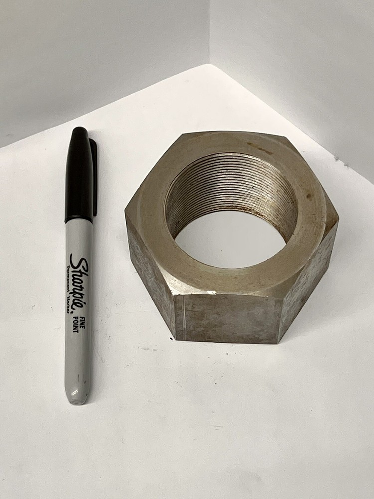 (1) 2″-12 Hex Nuts Grade 2, 2-12 Plain Steel Large Fine Thread, 2 inch nut -12