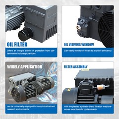 220V 2HP Single Stage Oil Sealed Rotary Vane Vacuum Pump For Printing Machinery