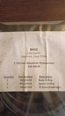 102-160-01 Standard 2″ Port Rebuild Kit 75 Durometer