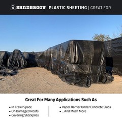 4 Mil, 40′ x 100′ Black Plastic Sheeting Roll-Poly Visqueen|USA Made – Sandbaggy