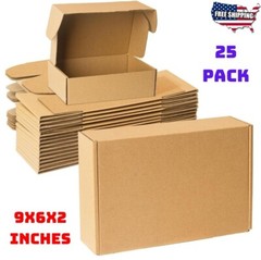 Shipping Boxes 9x6x2 inches Set of 25, Small Boxes Brown Cardboard Corrugated