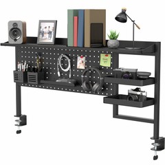 VIVO Black Steel Clamp-on 46″ Multi-Purpose Pegboard Organizer