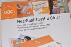 GBC HeatSeal Crystal Clear Letter Size Laminating Pouches 10 Mil 50 Pack