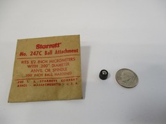 STARRETT # 247 C Micrometer .200″ Ball Tip Attachment Fits .200″ Anvil Spindle