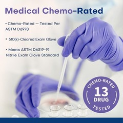 Supmedic Nitrile Exam Gloves, 3.5 Mil Powder-Free Large, Large (Blue Violet)