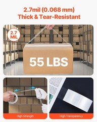 Clear Packing Tape 6 Rolls 65 Yards Clear Shipping Tape with Dispenser 2.7 Mil