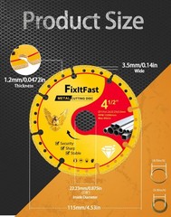 Diamond Metal Cutting Wheel 4 1/2 in for Angle Grinder Blade,Cut Off Wheel 7/…