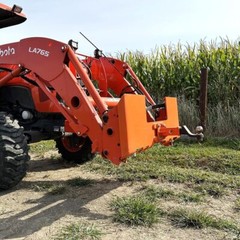3/8″ Thick Skid Steer Mount Plate W/ 2″ Removable Trailer Hitch Receiver Orange