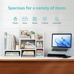 Compact Modern Desk Shelves – Adjustable Organizer with Anti-Fall Features