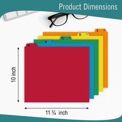 Alphabetical File Organizer, 25 Alphabet Dividers with Tabs for File Cabinet and