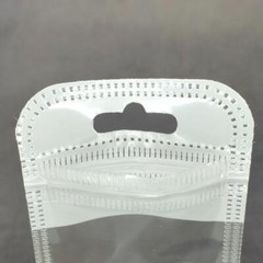 100-200 Clear & White Flat Storage Pouch with Butterfly Hang Hole Packaging Bags