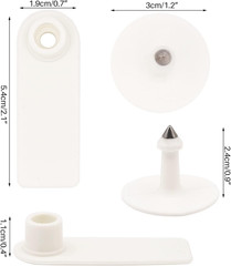 100 Blank Livestock Ear Tags for Goat, Sheep, Cattle, and Pigs (White)