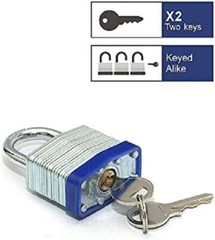 Lot of 12 Piece 40mm Laminated Pad Locks Keyed the Same Alike