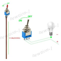 5PCS SET SPST Mini Toggle Switch Wires On/Off Metal Small Automotive Car Truck