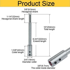 Litoexpe 10 Inch Extra Long Forstner Bit 10Inch for 3/8″ Shank