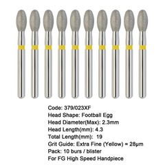 Dental Dimond Burs Football Egg FG Diamonds Bur 379/023XF Extra Fine High Speed