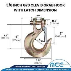 G70 5/16″ 3/8″ 1/2″ Tow Chain Clevis Slip Hook for Flatbed Truck Transport Chain