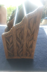 1970s Retro Desk Organizer 3 Tier 6 Slot Holder Faux Wood Lerner