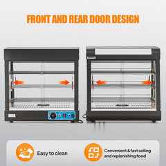 ROVSUN 26″ Commercial Food Warmer Display Pizza Warmer, 3-Tier Electric Countert