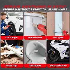 Cordless Plastic Welder, 2600mAh Battery & 3S Rapid Heat to 1380°F, USB-C Rec…