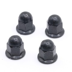 Retainer Nuts/Screws for Volvo M6-1.0 License Plates (Set of 4, Black, Rear)