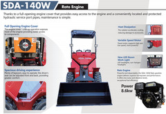 SDA-140W Ride-on Wheeled Mini Skid Steer Loader RATO Gas Engine 0.8Ton Seat-Type