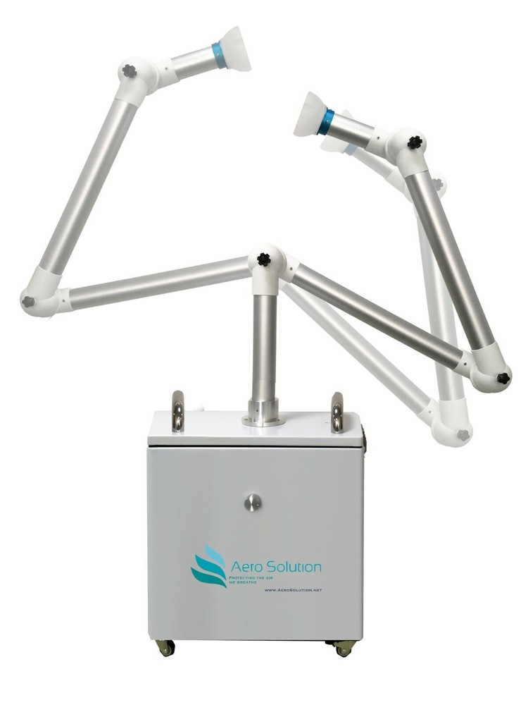 RP1 Extraoral Dental Suction Aerosol Aspirator Dental Vacuum Silver Aluminum Arm