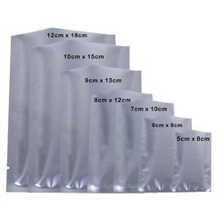 Flat Double-Sided Silver Open Top Mylar Sample Bags Pouches Variety QTY & Sizes