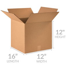 UOFFICE Corrugated Boxes 16 x 12 x 12″ Bundle of 25 Shipping Boxes