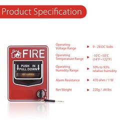 Fire Alarm Dual Action Manual Call Point Wired Emergency Pull Station