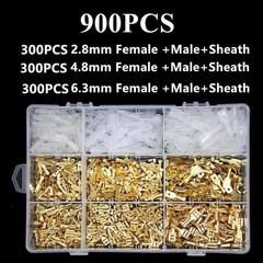 1000X Assortment Male Female Spade Crimp Terminal Electrical Wire Connectors Kit
