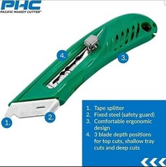 Pacific Handy Right Handed Cutter S4R (4 pack) Safety Knife New