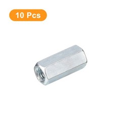 10pcs M6x10x20mm Coupling Nut Galvanized Carbon Steel Hex Threaded Rod Coupler
