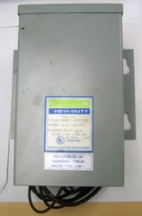 GS HEVI-DUTY HS20F750A TRANSFORMER 0.75 kVA PRI 120/240V SEC 16/32V 1PH USED