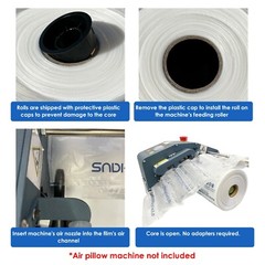 490 Feet 4″ x 8″ Air Pillow Film Roll Package Shipping Cushioning Packing