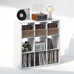 Pemberly Row 9-Cube Media Storage Organizer in Engineered Wood White