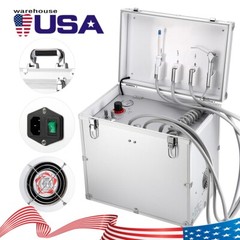 Portable Dental Mobile Delivery Unit Air Compressor Syringe Suction System 4Hole
