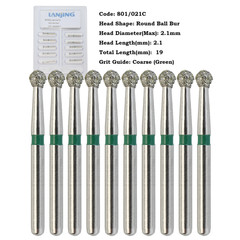 Multi-Use Diamond Burs Round End Taper Football Ball Round Friction Grip FG 856