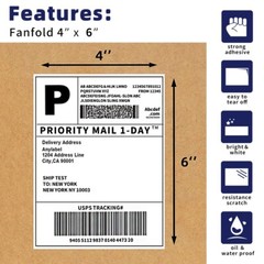 4″x6″ Direct Thermal Shipping Labels for Zebra&Rollo Printers Fanfold and Rolls~
