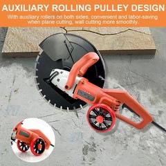 3200W Electric Power Disc Cutter Circular Demo Saw For Wet/Dry Concrete Guide Ro