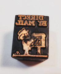 Vintage Letterpress Printing Blocks Lot Advertising Stamp Graphic Cut Art Copper