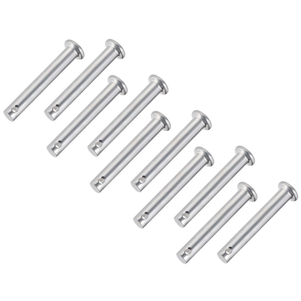 10pcs Single Hole Clevis Pins Flat Head Zinc-Plating Steel 6mm x 40mm