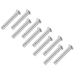 10pcs Single Hole Clevis Pins Flat Head Zinc-Plating Steel 6mm x 40mm
