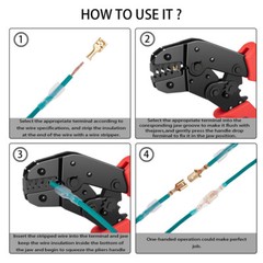 SN-58B Ratchet Crimping Tool 0.25-1.5mm² Terminal Connectors Wire Crimper Plier