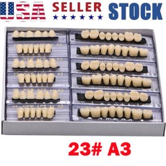 168Pcs Dental Acrylic Resin Denture 23# Shade A3 Full Upper Lower False Teeth