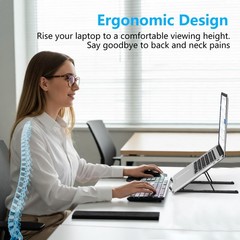 Adjustable Laptop Stand, Portable Laptop Riser for Desk, Abs+ Silicone, Foldable