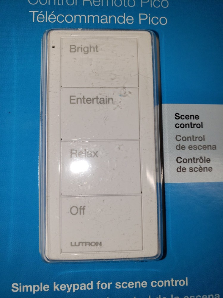 Lutron Pico Control – 4-Button Any Room Scene Control PJ2-4B-GWH-P03 Gloss White